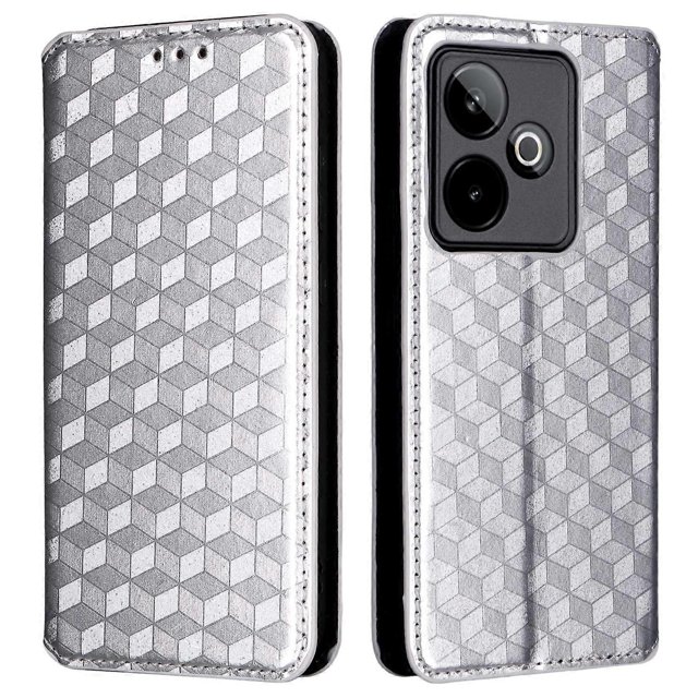 For Realme GT 7 5G Case Wallet Rhombus Imprinted Leather Phone Cover -