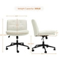 thumbnail image 3 of AKDSteel Modern PU Leather Office Chair – Armless, Height Adjustable, with Wheels, Standard Size for Office, Gaming, Dining, 3 of 8