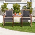 thumbnail image 3 of Gymax Causeuse de Patio en Bois d'Acacia, Banc Compagnon de Conversation avec Table d'Appoint, 3 of 10