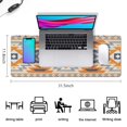 thumbnail image 5 of Long Mouse Pads for Desk,Brown Geometric Quatrefoil Pattern Desk Mats on Top Of Desks, Desk Mouse Pad Extra Large with 3mm Non-Slip Base and Stitched Edge for Gaming,Office,Work,Home 31.5"x11.8", 5 of 6
