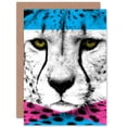 thumbnail image 1 of Contemporary Bold CMYK Cheetah Greetings Card Plus Envelope Blank inside, 1 of 3