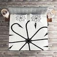 thumbnail image 2 of Ambesonne White Quilted Coverlet 3 Pcs, Fishing Hook, King Size, White and Black, 2 of 2