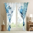thumbnail image 3 of Flower Curtains Hydrangea Floral Curtains & Drapes for Women,Blue Gradient 30%-50% Blackout Curtains Vintage Ombre Bedroom Curtains,Oil Painting Aesthetic Window Treatments Room Decorative, 3 of 6