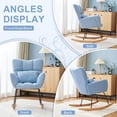 thumbnail image 6 of MQLIFEBOOM Nursery Rocking Chair with Cushion  Teddy Fabric Rocker Glider Chair  Rocker Armchair with Solid Wood Legs &amp; High Backrest  for Living Room  Bedroom  Balcony (Sweet Blue), 6 of 7