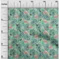 thumbnail image 1 of oneOone Silk Tabby Mint Green Fabric Leaves & Flamingo Fabric For Sewing Printed Craft Fabric By The Yard 42 Inch Wide, 1 of 4