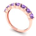 thumbnail image 2 of 1.19 ctw Wedding Band for Women - 18K Rose Gold Simulated Alexandrite Stackable Eternity Ring, 2 of 6