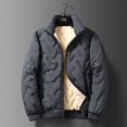 thumbnail image 2 of 2023 Autumn Winter Jacket Men Lambswool Warm Thicken Jackets Waterproof Jogging Casual Coat Men Fashion Loose Grey Parke Jacket (GRAY,L (40-50KG)), 2 of 6