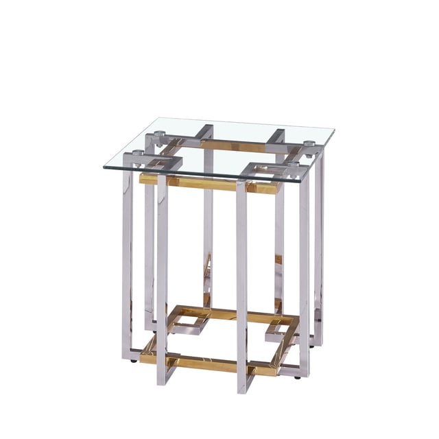 Mesa Lateral Kessa Muebles Jean Plateado