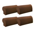 thumbnail image 1 of 4 Pieces Brown Stretchable Sofa Armrest Covers Armchair Slipcovers Protector, 1 of 10