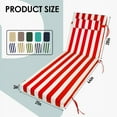 thumbnail image 3 of Outdoor Lounge Chair Cushions, 72×21×3in High-Density Foam Chair Cushion with Ties and Pillow, Anti-fading Patio Chaise Lounge Cushions for Pool & Beach（1pc, Red white stripes）, 3 of 6