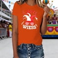 thumbnail image 2 of Holiday Top for Women Festival Clown Graphic Print Crew Neck Soft Petite Clothing for Women,Orange,3XL, 2 of 3