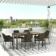 thumbnail image 2 of Outsunny Table à Manger de Patio Extensible 63 Pouces-94,5 Pouces pour 6 à 8 Personnes, Brun, 2 of 10