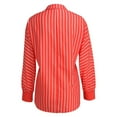 thumbnail image 5 of qolati Womens Button Down Shirts Classic Fit Striped Long Sleeve Collared Tops Dressy Casual Office Work Tunic Blouses, 5 of 7