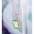 thumbnail image 4 of Gem Stone King 6.62 Ct Green Prasiolite White Diamond 18K Rose Gold Plated Silver Pendant with Chain, 4 of 5