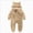 Khaki, variant on 0-3 Months Newborn Newborn Infant Baby Snowsuit Winter Coat Solid Bear Warm Fleece Hooded Footed Romper Jumpsuit Outfits One-Piece Footed Romper Newborn Gift