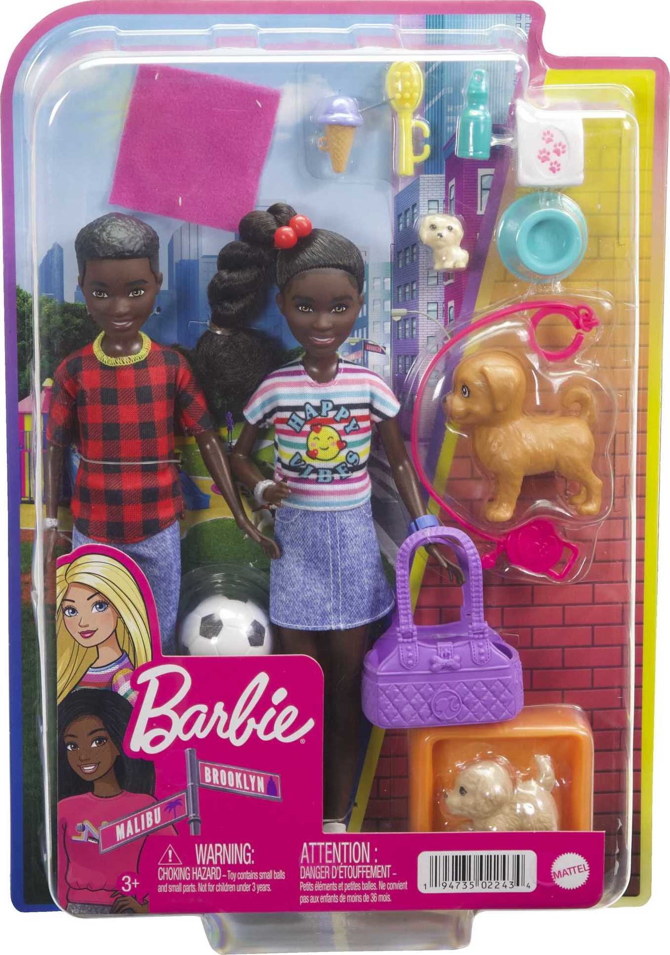 Barbie It Takes Two Dolls & Accessories with Brother & Sister Dolls, 3 Pet Puppies & 10+ Accessories