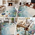 thumbnail image 5 of 5'x8' Area Rugs, Underwater Fish Indoor Outdoor Area Rug for Living Room Bedroom, Coastal Coral Starfish Retro Beige Washable Bathroom Rugs Kitchen Floor Carpet Mats Home Decor Aesthetic, 5 of 8