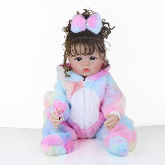 Rainbow Unicorn Baby Muñeca Infantil Reborn de 22 Pulgadas con Cuerpo de Vinilo, Atuendo y Accesorios