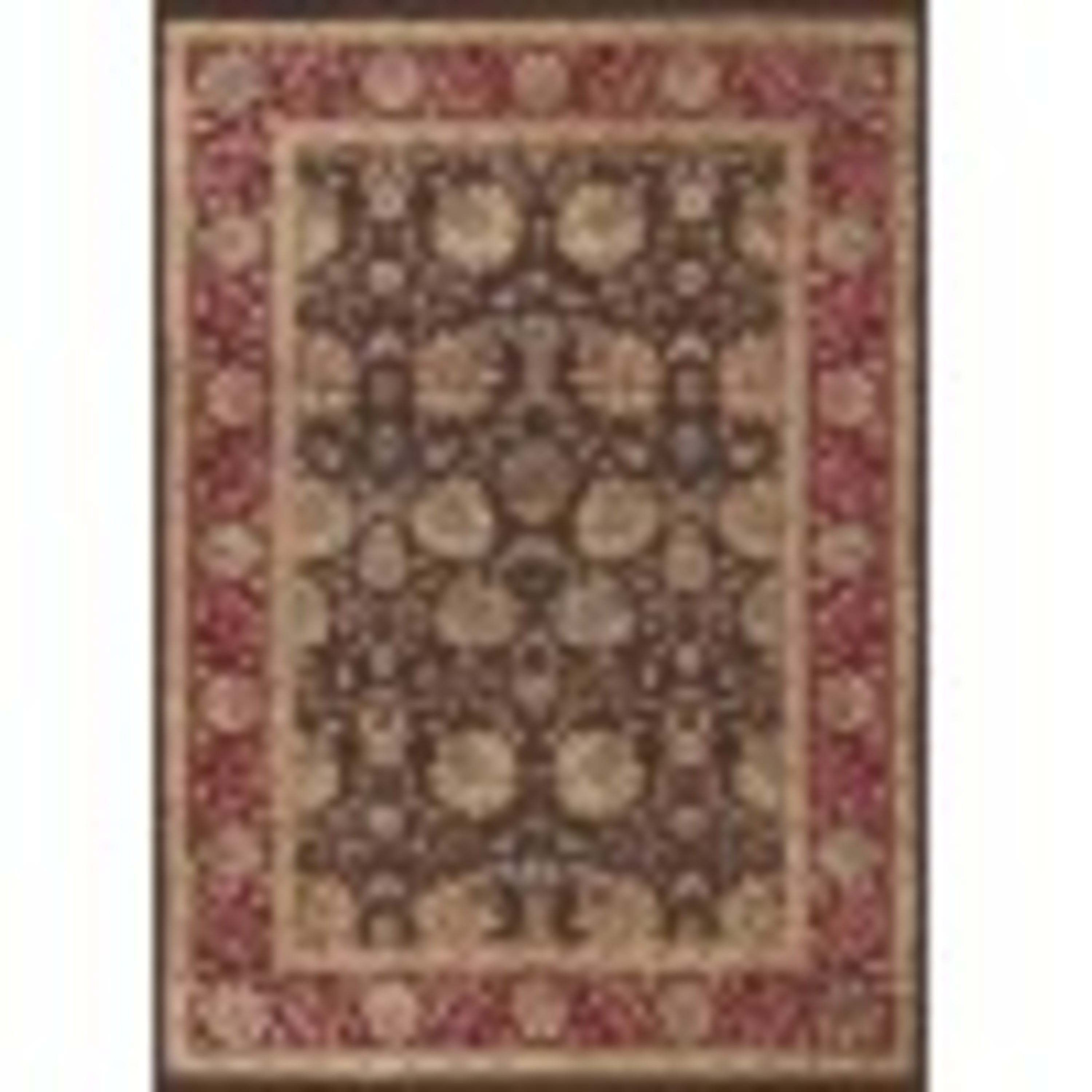 Transitional 5x7 Area Rug (5' x 7') Floral Brown, Sage Green Living Room Easy to Clean