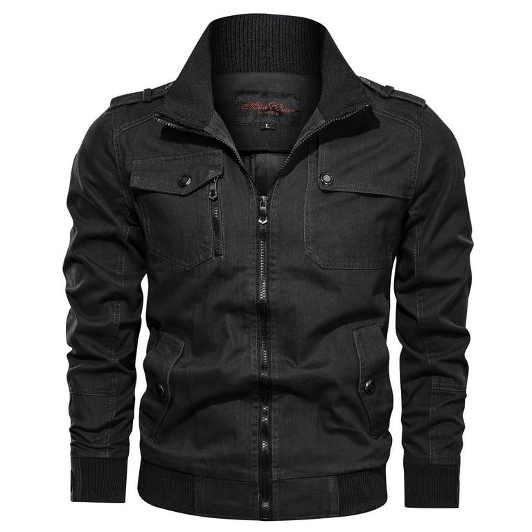 Wendunide Men's Casual Military Jacket