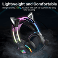thumbnail image 3 of ONIKUMA Gaming Headset with Microphone Cat Ear Rainbow RGB Lighting Virtual Surround Sound 3.5mm Wired over Ear Ergonomic for PC Laptop PS4 PS5 Xbox Switch, 3 of 9
