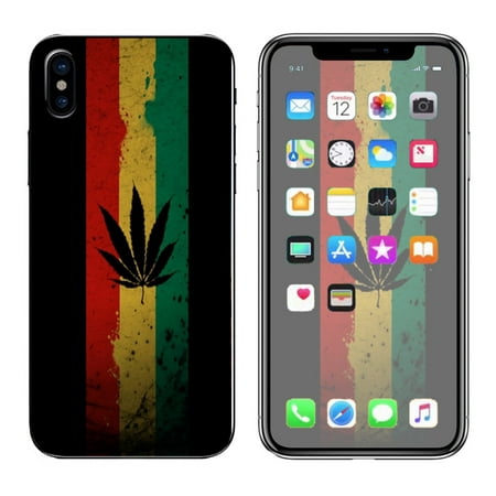 Skins Decals For Apple Iphone X 10  / Rasta Weed Pot Leaf