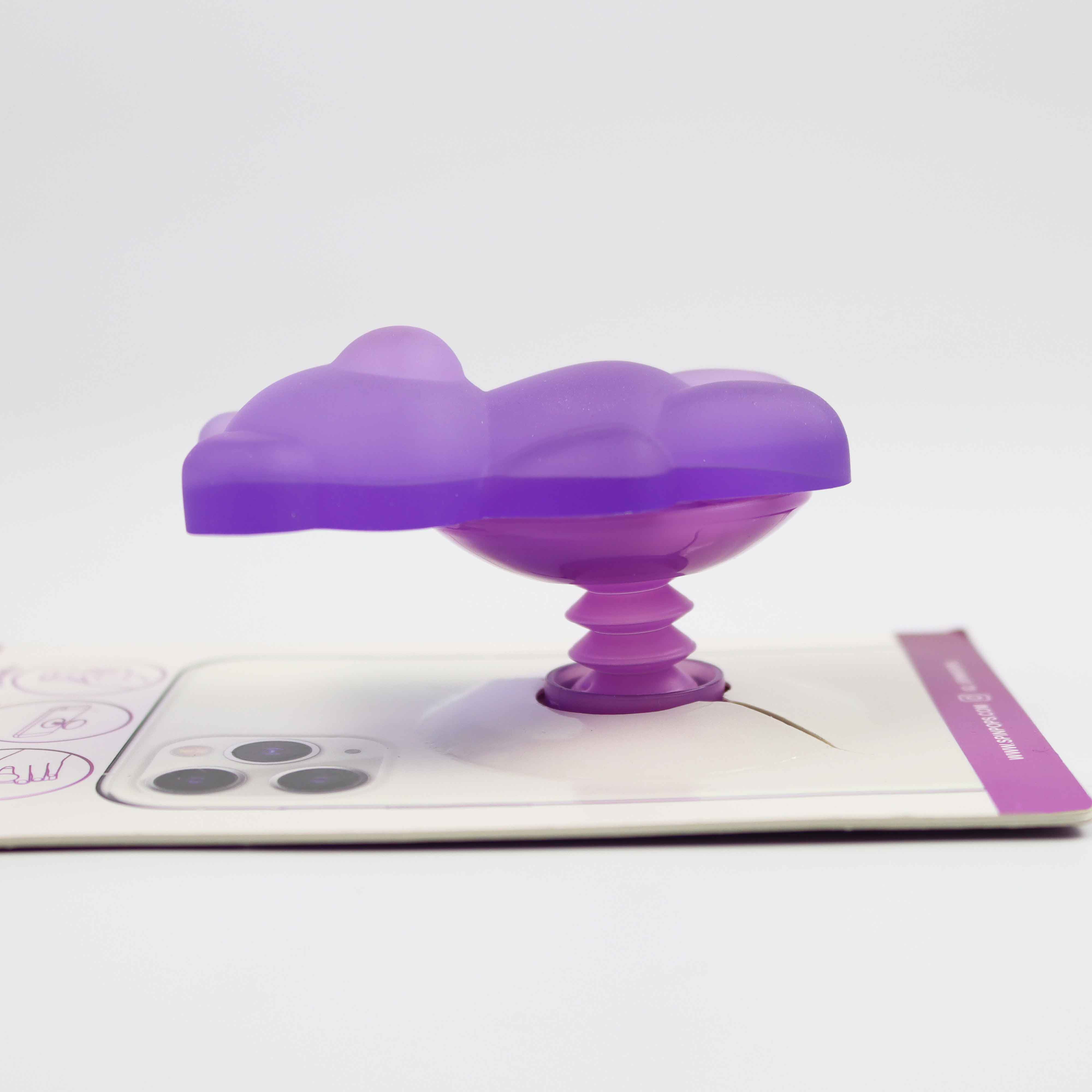 SpinPop Frosted Iridescent Purple Bear Phone Grip – Stylish & Secure Phone Accessory, SpinPop Frosted Iridescent Purple Bear Phone Grip