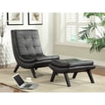 thumbnail image 2 of Atlin Designs Fauteuil et Pouf en Similicuir Noir, 2 of 2
