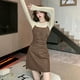 thumbnail image 4 of Tiro + en stock traje Otoño Nuevo Retro chica caliente plisado vestido de tirantes todo partido camisa de manga larga, 4 of 5