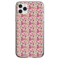 thumbnail image 1 of DistinctInk Clear Shockproof Hybrid Case for iPhone 13 PRO (6.1" Screen) - TPU Bumper, Acrylic Back, Tempered Glass Screen Protector - Preppy Pattern - Pink Flowers Floral, 1 of 2