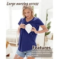 thumbnail image 4 of Maternity Clothes for Women Short Sleeve Nursing Tops Ruched Nursing Shirts, 4 of 5