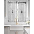 thumbnail image 2 of Farmhouse Wood Grain Bathroom Window Curtain, Vintage Country Barn Gate Grey Light Filtering Coffee Kitchen Curtains, Bedroom Living Room Curtains 2 Panel 84"x63", 2 of 6