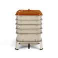 thumbnail image 2 of Blütezeit 5-Tray Worm Composter, Worm Farm Kit Indoor & Outdoor, Worm Compost Bin for Vermicomposting Starter, Recycling Food Waste (Gold), 2 of 6