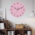 thumbnail image 2 of Wall Clock Pink Linen Texture Clocks PVC Silent Non-Ticking Battery Operated Decorative Farmhouse Solid Color Round Clock for Home Living Room Kitchen Bedroom Office School Wall Decor 10 Inch, 2 of 9