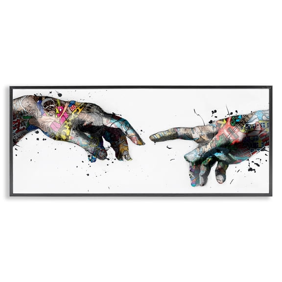 Stupell Industries Classic Creation with Urban Tattoos People Painting Black Framed Art Print Wall Art, 24 x 10