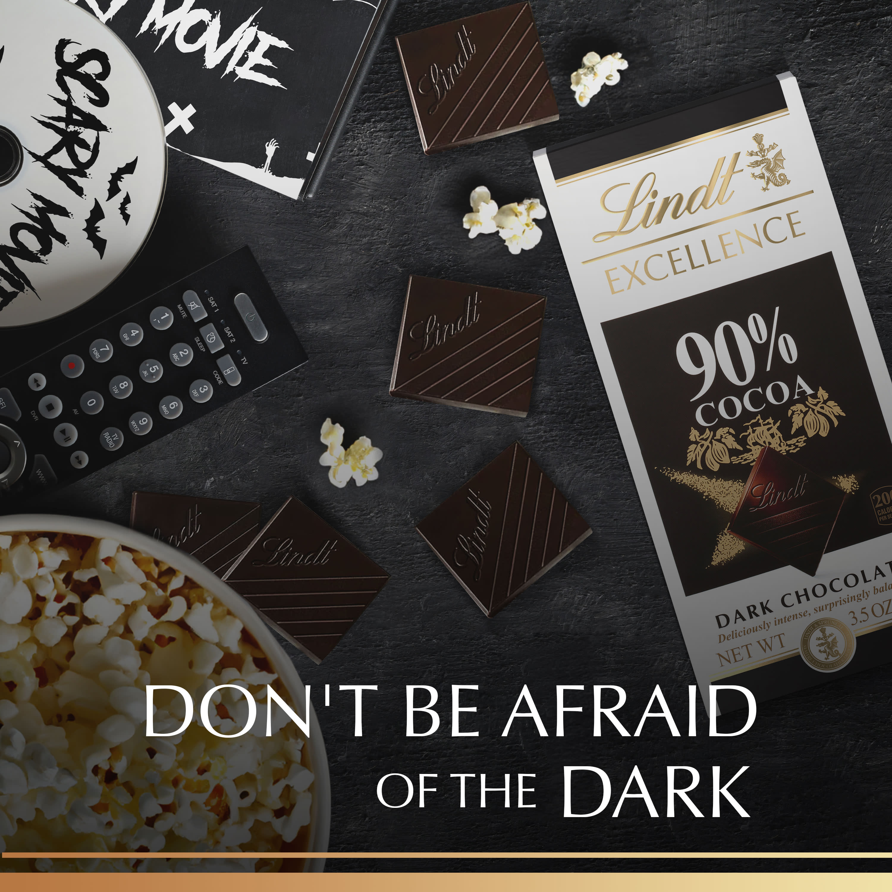 Lindt EXCELLENCE 90 Cocoa Dark Chocolate Candy Bar, Halloween Party Candy, 3.5 oz. Bar Die