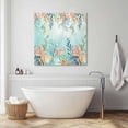 thumbnail image 6 of Wall Art Prints, Ocean Starfish Seaweed Framed Canvas Prints for Bedroom Living Room Bathroom Office, Summer Coastal Beach Shell Coral Teal Gallery Wrap Wall Art Poster for Gifts Home Decor 12"x12", 6 of 9