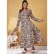 thumbnail image 2 of Vestido de hendidura de alta torsión de estampado de leopardo Rosegal  Vestidos largos de talla grande, 2 of 5