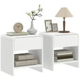 thumbnail image 1 of HOMCOM Nightstand Set of 2, Bedside Table with Rounded Corners, White, 1 of 10