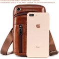 thumbnail image 2 of Leather Cell Phone Wallet  Holster, Bum Pack Pouch Belt Pouch Bolso para Hombre Crossbody Bag for Men with Card Slots Compatible with  (Brown), 2 of 6