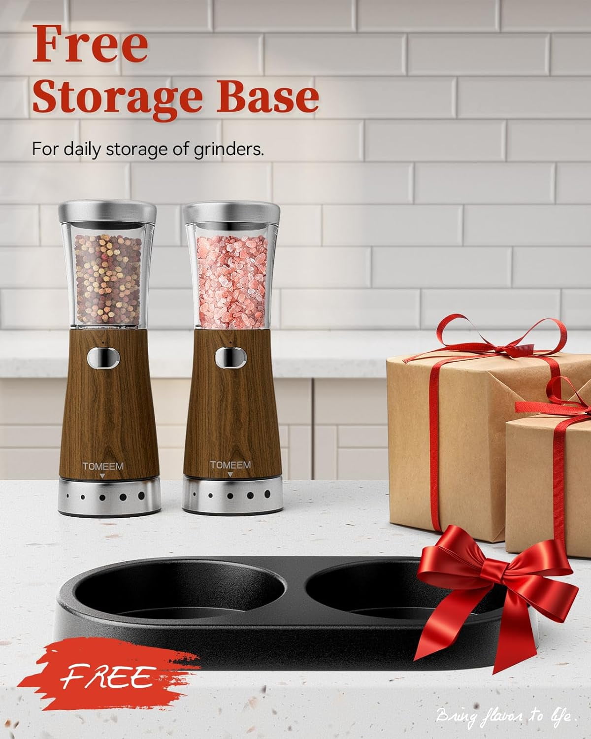Electric Salt and Pepper Grinder Set Rechargeable Stainless Steel Grinder Set 5 Adjustable 4.5oz Upgrade Capacity