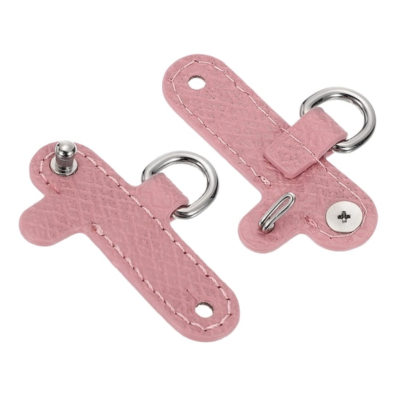2Pcs Leather Purse Straps, 6.1cmx2.4cm Punch-Free Buckle Bag Strap Transformation Accessories for Mini Bag Handbag Crossbody Shoulder Strap, Pink