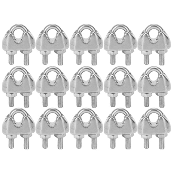 1/16 Inch M2 Wire Rope Cable Clip Clamp, Wire Rope Cable Clip Clamp Rope Cable Clip 1/16 Inch 15PCS Clamp For Fix Patio Furniture