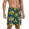 thumbnail image 2 of Kdxio Sunflowers Print Mens Sleep Shorts Bottoms Soft Comfy Pajama Wear Pants with Drawstring Pockets, 2 of 7