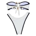 thumbnail image 5 of Daznico Women's Bikini Set, Bandeau Push Up Top with Contrast Thong Bottoms,S, 5 of 5