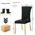 thumbnail image 4 of Leovanni Set of 2 Velvet Dining Chairs, Channel Tufted High Back, Gold Metal Legs, Black Fabric, 4 of 6