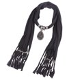 thumbnail image 1 of Woman's Long Resin Little Rhinestone Pendant Shawl Scarf Necklace Scarf with Pendant, 1 of 6