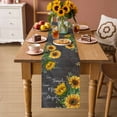 thumbnail image 2 of Yellow Sunflowers Table Runner 120 Inches, Farmhouse Floral Rustic Leaves Dark Grey Bed Runner Dresser Scarves Tabletop for Indoor Outdoor Parties/Ceremony/Banquet, 13"x 120", 2 of 9