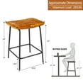 thumbnail image 4 of Duhome Square Tufted Counter Bar Stools Velvet Upholstered Set of 2, Backless Bar Stools for Kitchen Island 24” Yellow, 4 of 8