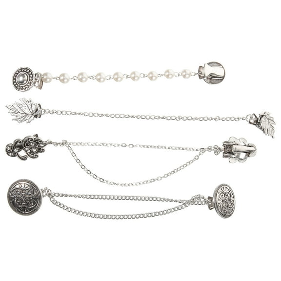 4Pcs Vintage Cardigan Sweater Clips Shawl Collar Shirts Dress Brooch Clips for Women